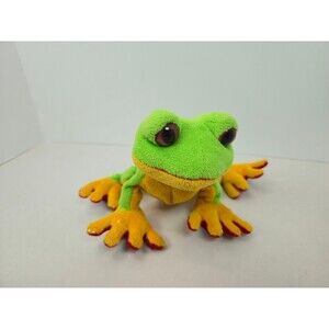 Webkinz Tree Frog Plush Stuffed Animal Green Yellow Red, HM109 by Ganz No Code